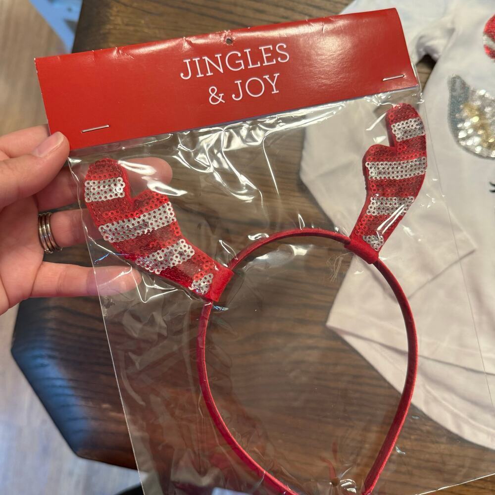 NWT Jingles & Joy Girls XS Size 4 X-small Christmas Reindeer Outfit Set 3 piece - Picture 3 of 7